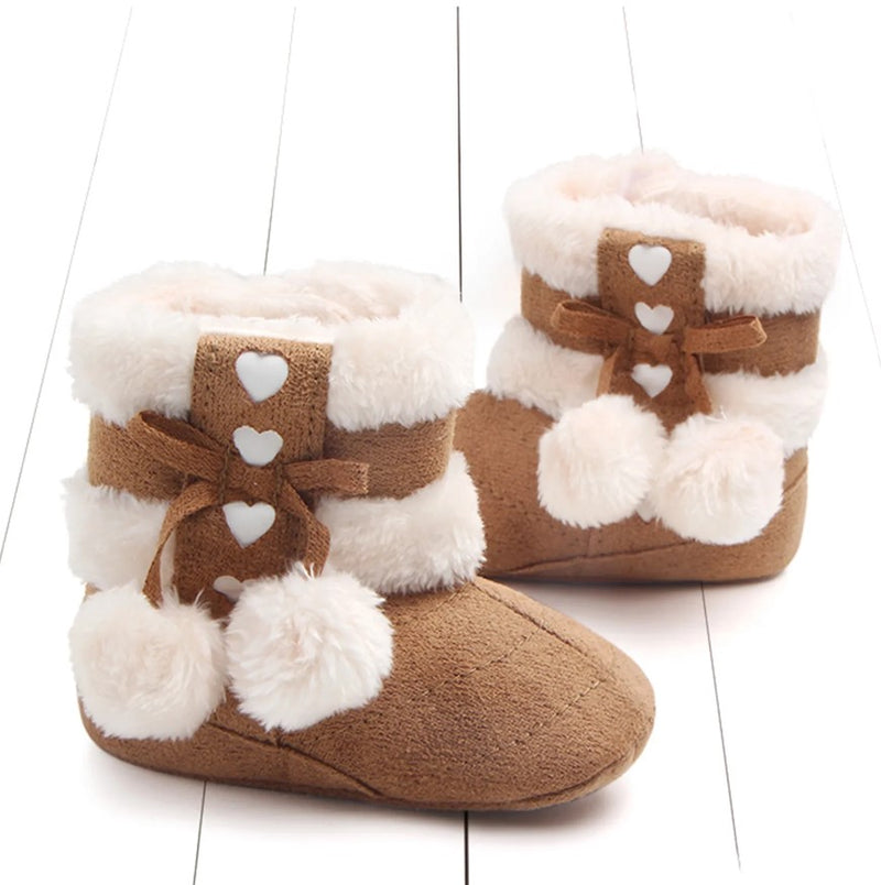 Baby pompom booties