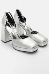 Sandalo Mia con tacco in argento